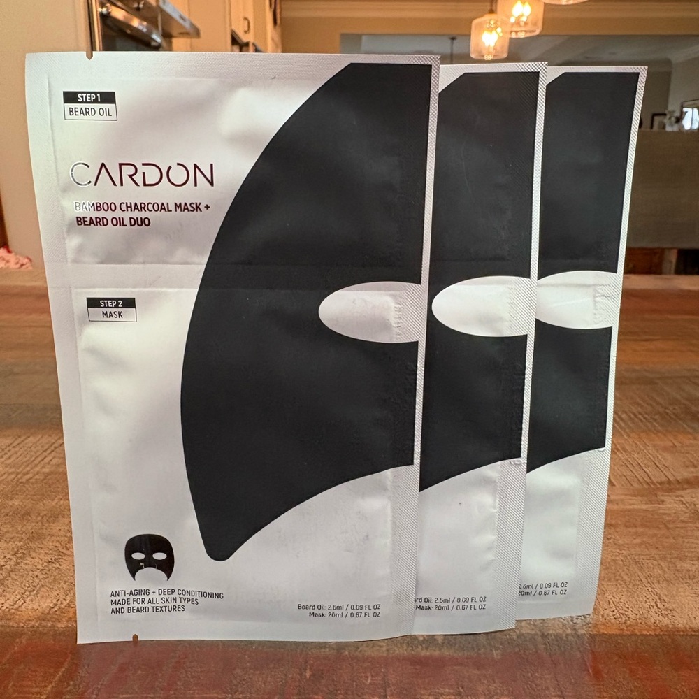 New CARDON Bamboo Charcoal MASK + BEARD OIL Duo x 3!